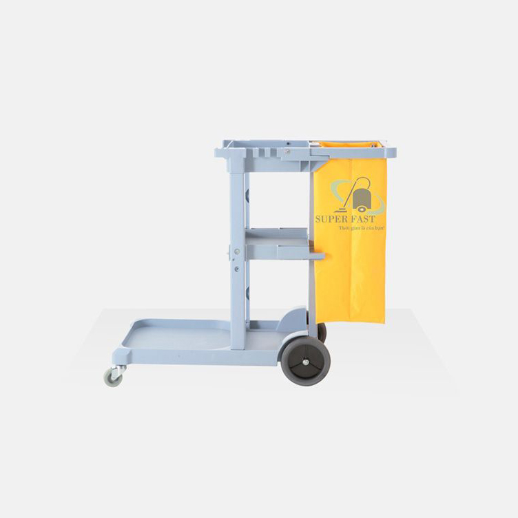 Xe đẩy dọn vệ sinh 3 tầng top